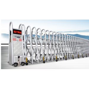 Security Retractable Automatic Gate One Piece Bended Tubular Profile With