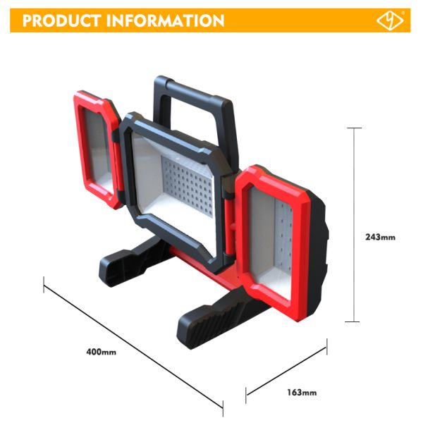 3000LM Folding Outdoor Working Light IP54 Portable Flood Light Rechargeable