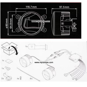 Opel Combo front fog lamp assembly LED DRL lights daytime running light