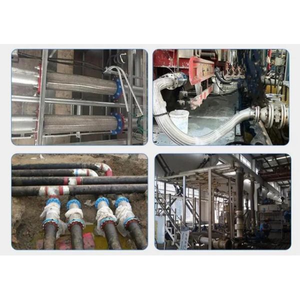 Ss304 Wire Mesh Stainless Steel Flexible Bellow PTFE Lined Metal Flange Braided Hose