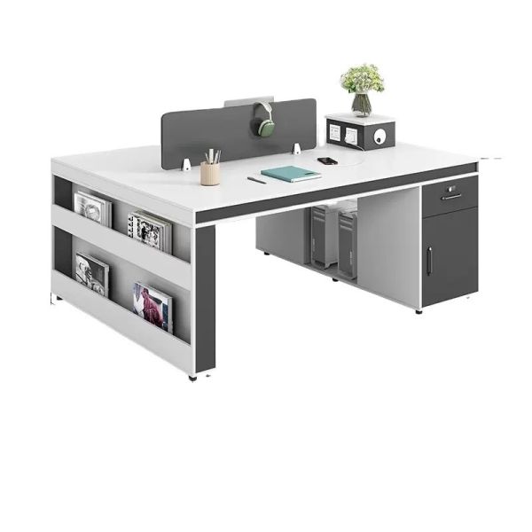 Quality Modern Design Simple Office Workstation with 2 4 6 Staff Chairs and Desk Combination wholesale