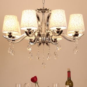 Iron metal sphere chandelier with lampshade for home lighting (WH-MI-57)