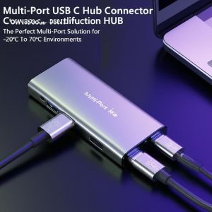 Cheap 4K HDMI Video Output Multiple USB C Hub with Compact Design and Wide Operating Temperature Rang for sale