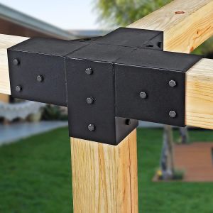 Standard 6x6 Pergola Kit Bracket 3-Way Right Angle Corner Bracket Customized