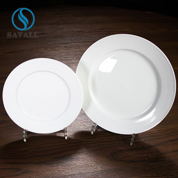 Quality Porcelain Plates White Stripe Series Flat Disc 6 Inch Premium wholesale
