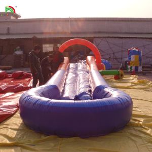 Water Game Inflatable One Lane Slip N Slide City Slide With Soft Mat Water Slide