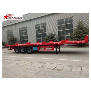 13 Meters 3 Axles Commercial Flatbed Trailer With Dual Line Brake System