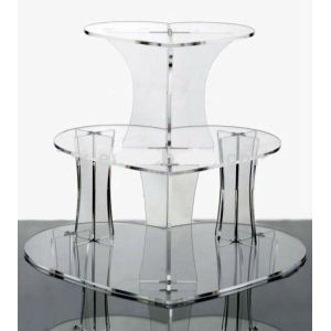 Cheap 3 tiers acrylic cake display stand with heart shape for sale