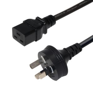 Australia 3 Pin Plug to IEC C19 Power Cord 6ft PVC Jacket