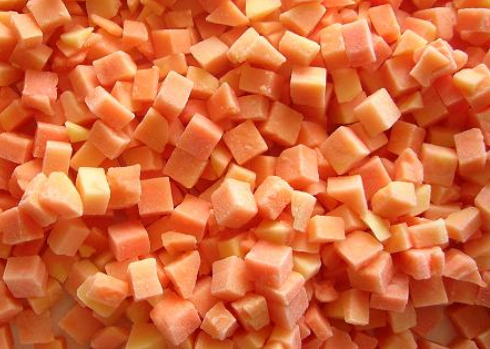 Delicious Taste Quick Frozen Papaya Cubes Grade A IQF Food Products