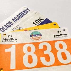 Cheap Customized Marathon Running Digital Bib Number Screen Printing Method Made with Tyvek Material for sale