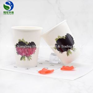 Single Wall Biodegradable Hot Cups Eco - Friendly Felxo Printing Design