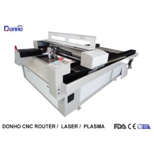 Metal / Fabric Laser Cutting Machine , Industrial CNC Fabric Cutter With Alarm