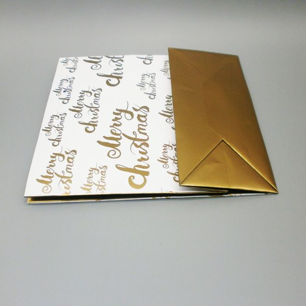 Christmas Recyclable Paper Gift Bag with Drawstring 10x12in