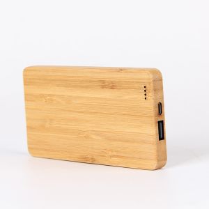 Bamboo Texture Slim 6000mAh Wood Personalized Power Bank Charger Single USB Port