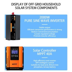 Home Solar Energy System 2KW Solar Panel Kit Off Grid With Mounting System
