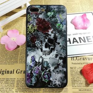 PC+TPU Silk Grain Skeleton Pattern Designing Cell Phone Case Cover For iPhone 7