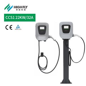 China Highfly EU Warehouse In Stock CE TUV American Standard Wallbox 22kw/32A Charging Stations Fast Electric Car EV Charging on sale