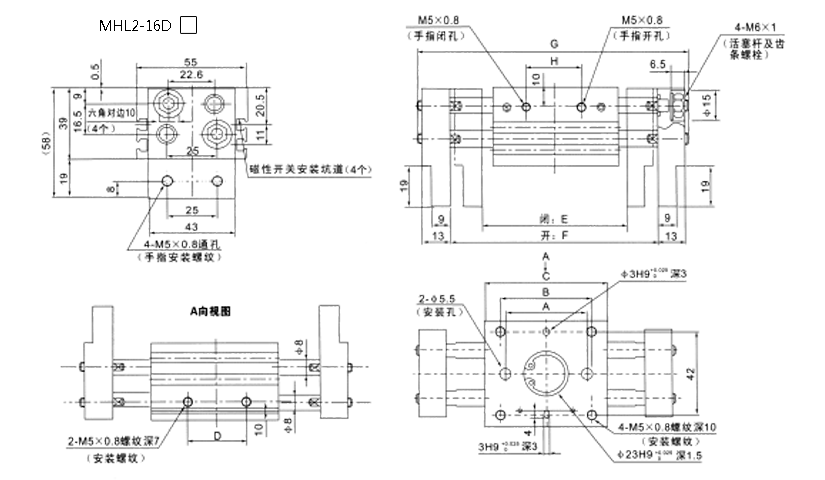 MHL2 SERIES pneumatic gripper
