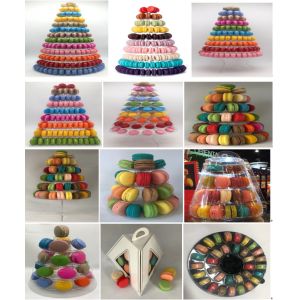 Stackable Plastic Macaron Packaging Christmas Tree 6 Tier Macaron Stand