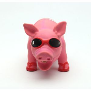 Wholesale latex pig dog toy classic dog toy with squeaky sound cool with sunglasses
