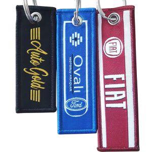 Customization Personalized Woven Key Tag Shining Charm Soft Metal Keychains