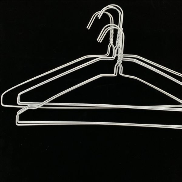Quality No Slip Metal Coat Hangers , 40.5cm White Wire Heavy Duty Clothes Hangers wholesale