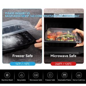 To Go Containers, Anti-Fog Shrink Wrap 25 Pack 34 Oz 8 Inch Meal Prep Container