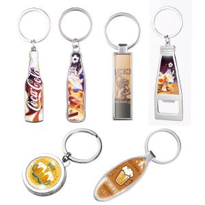 Fathers Day Gift Diy Custom Metal Keychain Sublimation Beer Bottle Opener Key