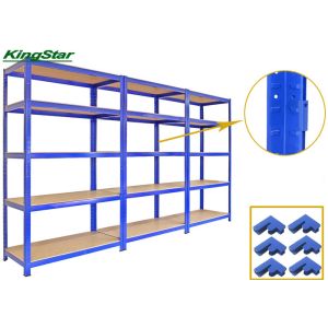 Cheap Blue Painting Boltless Metal Shelving Units , Boltless Metal Storage Units For Garages for sale