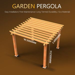 Modern WPC Pergola With Composite Decking board Lightweight