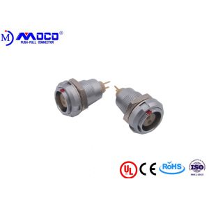 ECG 2 Pin Round Connector Female Straight Contacts With Two Nuts For PCB Board