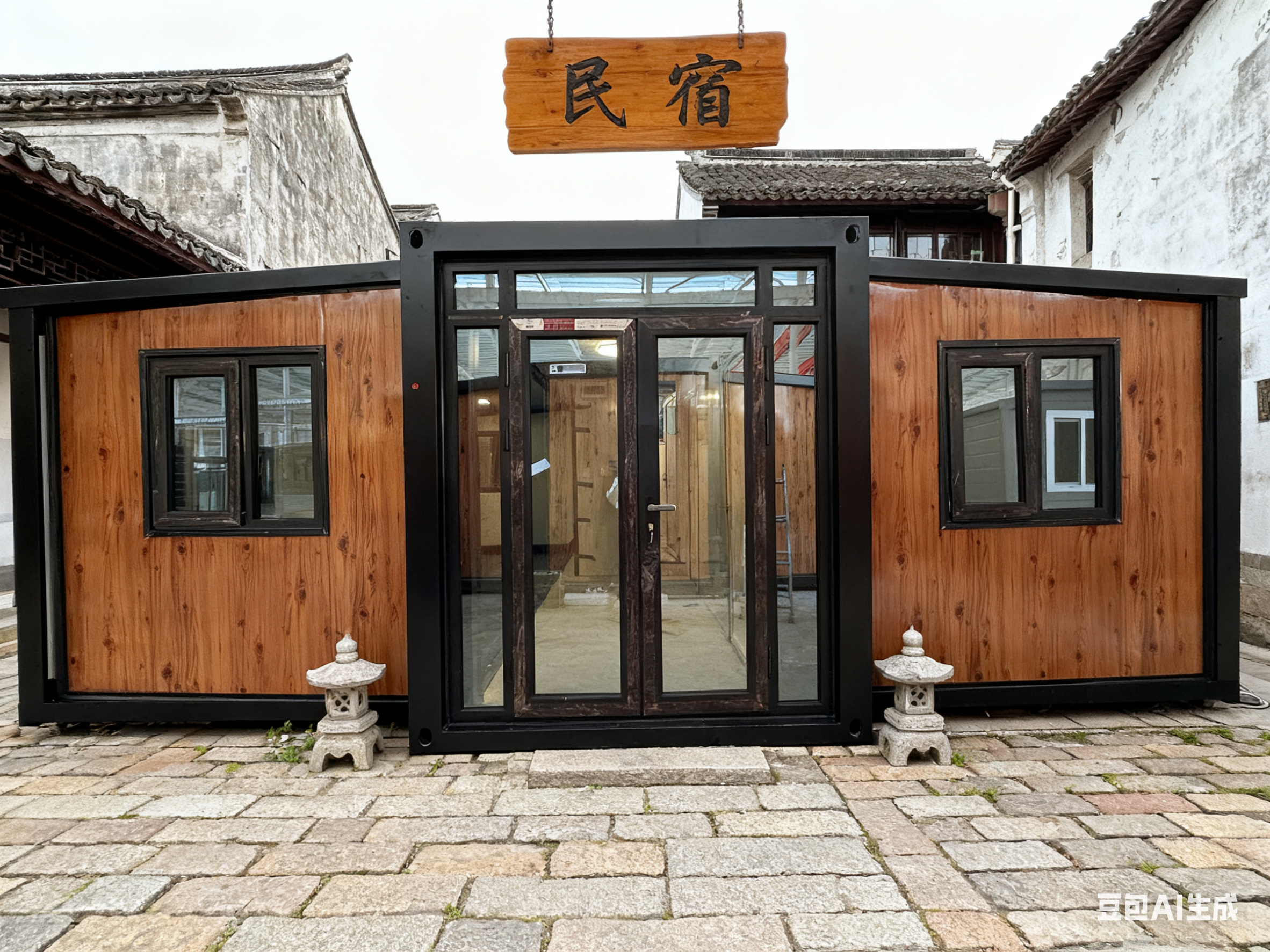 Cheap Foldable 20ft Container with 75mm EPS Sandwich Panels 2.8 Tons Net Weight and 50mm EPS Roof for Expandable Double Wing Container House for sale