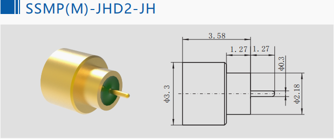 SSMP/SMPM Coaxial Connector Hermetic Seal Male Pin Header Gold Wire Bonding Surface