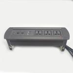 Universal power outlet manual flip up desktop socket with rotating sockets and