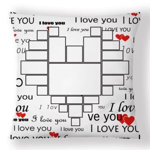 Sublimation Textiles DIY I Love You Pillow Case Wholesale Sublimation Pillow
