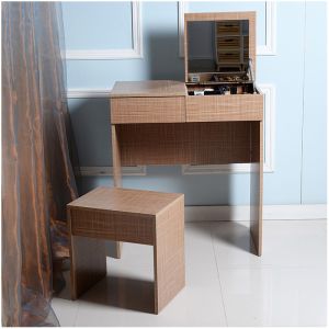 PVC Stool E1 MDF Modern Dressing Table EU Melamine With Mirrors