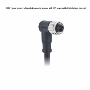 Robotics M12x1 4 Pin Connector Shielded 15m T Code Balck M12 Power Cable