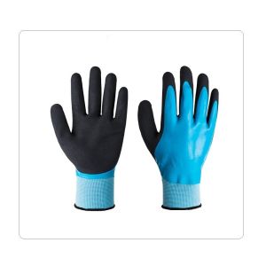 China Breathable Elastic Knitting Double Latex Palm Coated Gloves For Garbage Handling on sale