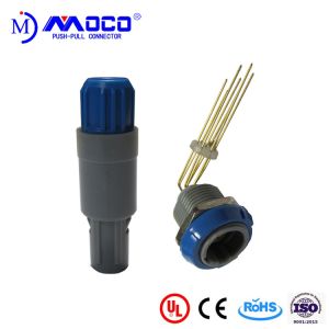 Beauty Therapy Systems Plastic Push Pull Connectors With Blue Nut M14 2-14 Pin