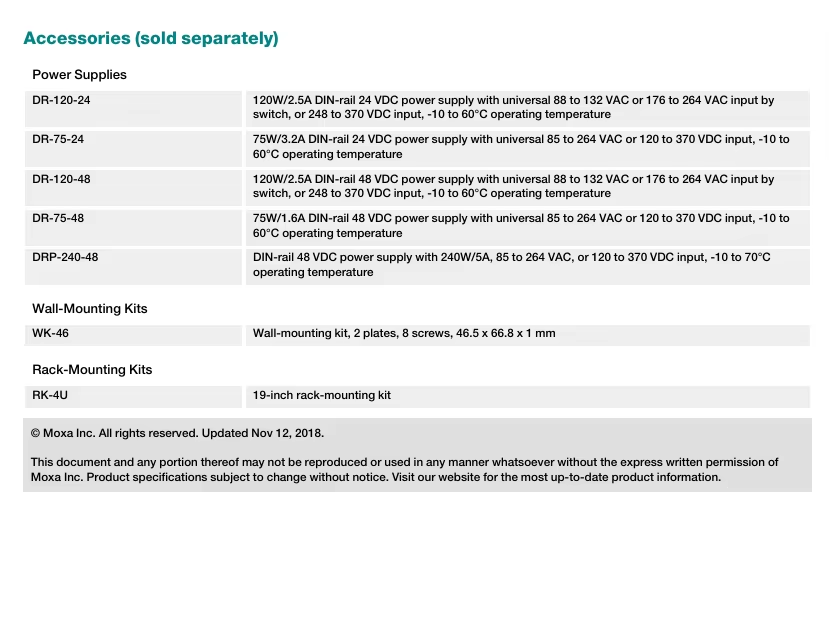 Unique Moxa EDS-P206A 6-port unmanaged Ethernet switches with 4 PoE+ ports