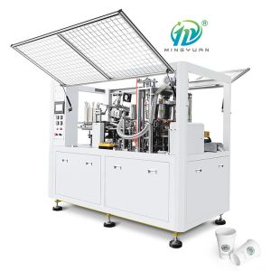 China Disposable Paper Coffee Cup Making Machines With Safety Cover Ultrasonic Heater on sale