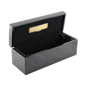 Cheap 12x9x4 Inch High Glossy Personalised Wooden Bottle Box Custom Logo Wine Boxes for sale