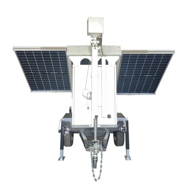 Quality Solar Powered Mobile Surveillance CCTV Camera Trailer With 6m Manual Mast wholesale