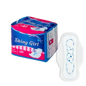Nice Quality Blue printing pattern Women Winged Sanitary Pads For Girl Sanitary