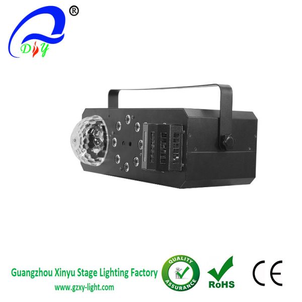Quality 8PCS *3W RGBW Gobo Effect Derby Effect Strobe Chase and green red laser effect Stage Light wholesale