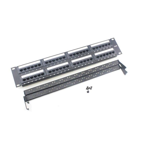 Quality Pre Terminated Ethernet Patch Panels Black 110/Krone IDC with Cable Management Secure Shielding wholesale