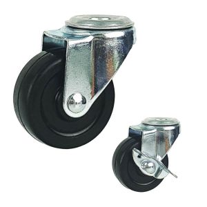 2 Inch Black Rubber Small Trolleys Light Duty Caster Floor Protecting