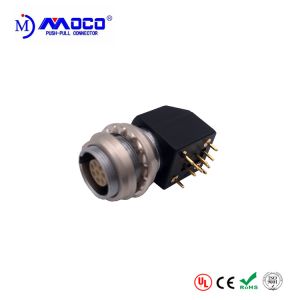1B 8 Pins Circular Push Pull Connectors With EXG Elbow Socket For Printed