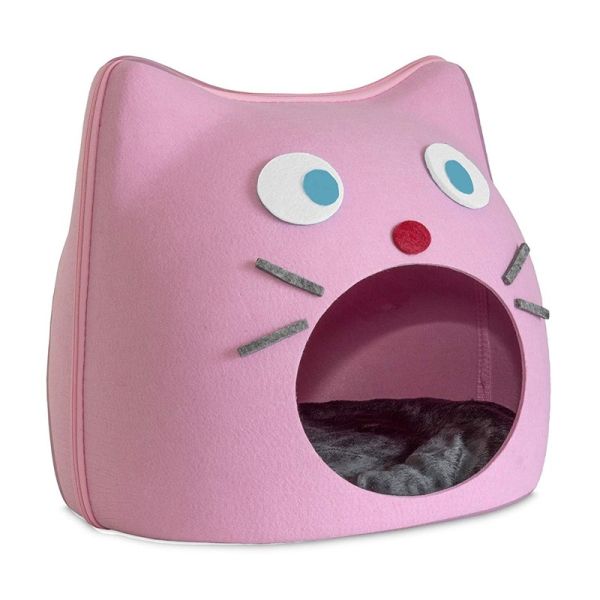 Quality Cat Shape Pet Den Bed Hand Wash Easy Assembly Removable Cover Customized Size wholesale